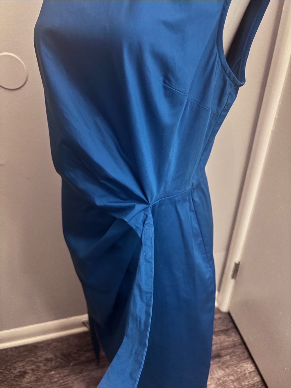 Ann Taylor Cobalt Blue Tie-Waist Midi Dress - Picture 9 of 12